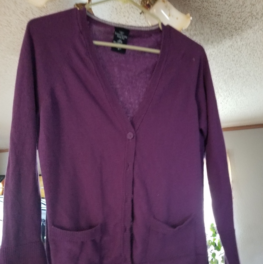Purple longsleeve button up sweater